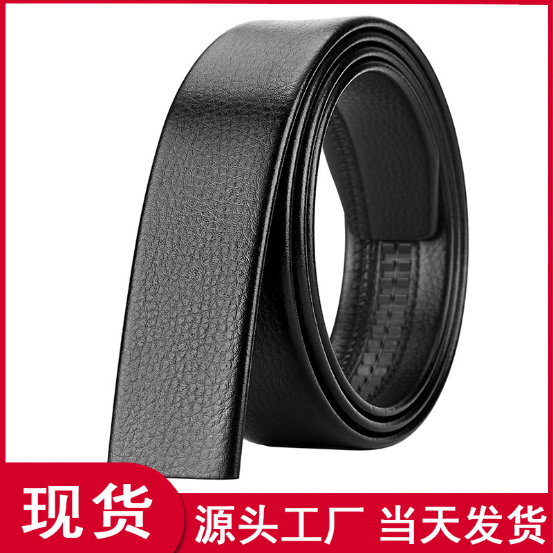 A generation of automatic buckle headless belt buckle Pu men's belt body business trend belt factory wholesale