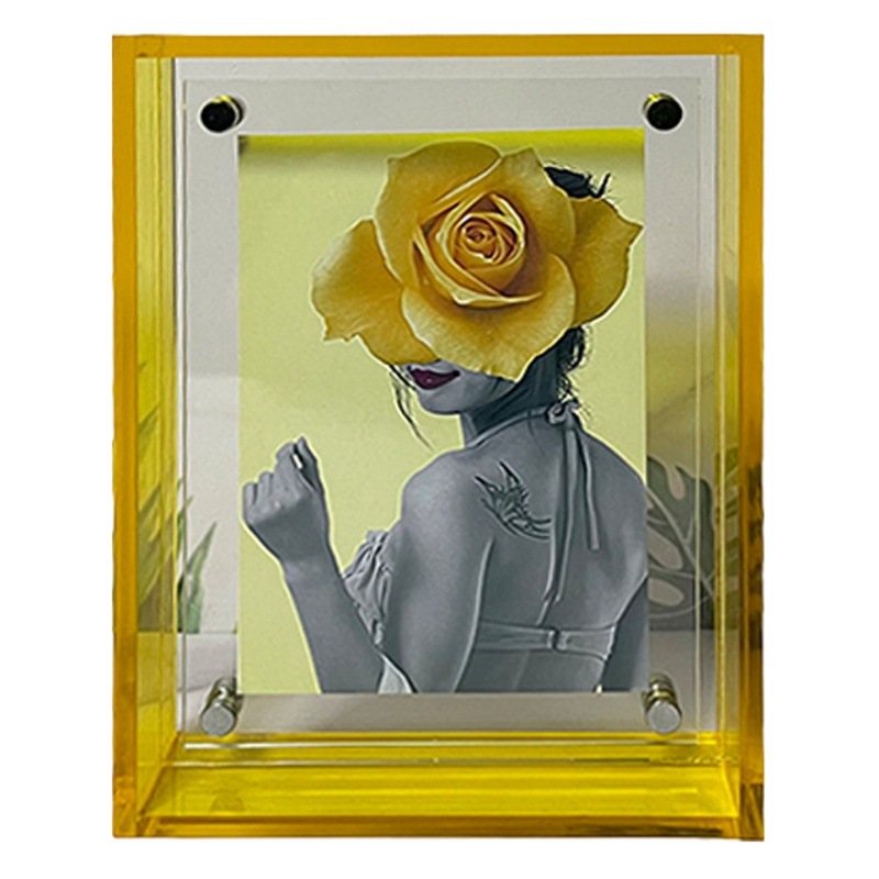 Acrylic Transparent Colorful Edge Suspended Photo Frame Table Transparent Poster Photo Frame Painting Exquisite Creative Picture Frame