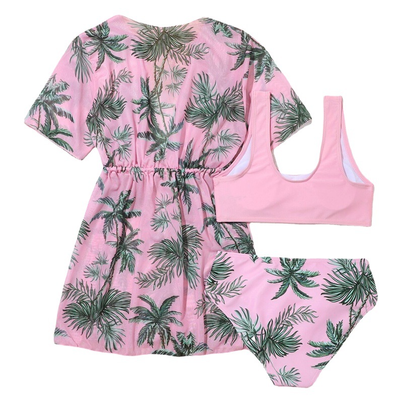 2023 new Amazon European and American sexy printed three-piece split girls bikini swimsuit manufacturers wholesale