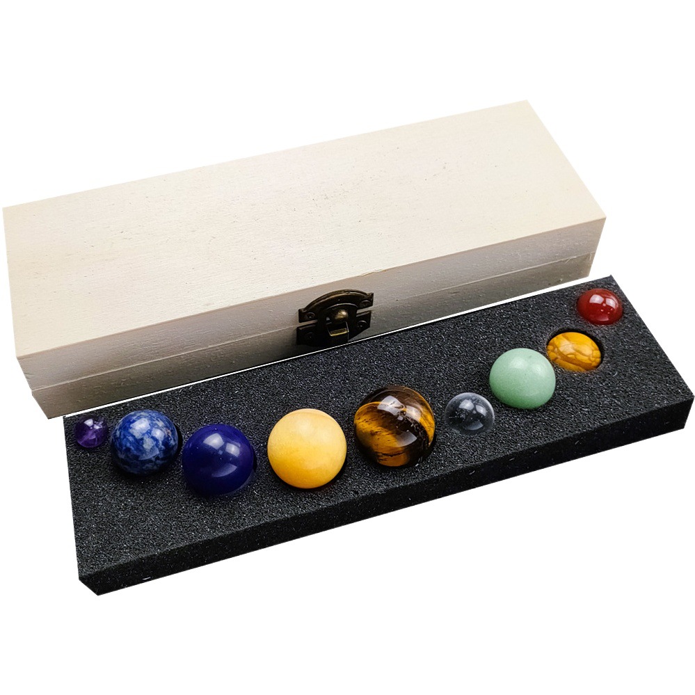 Natural crystal gem ore specimen solar system nine planets ball desktop planet ornaments Amazon