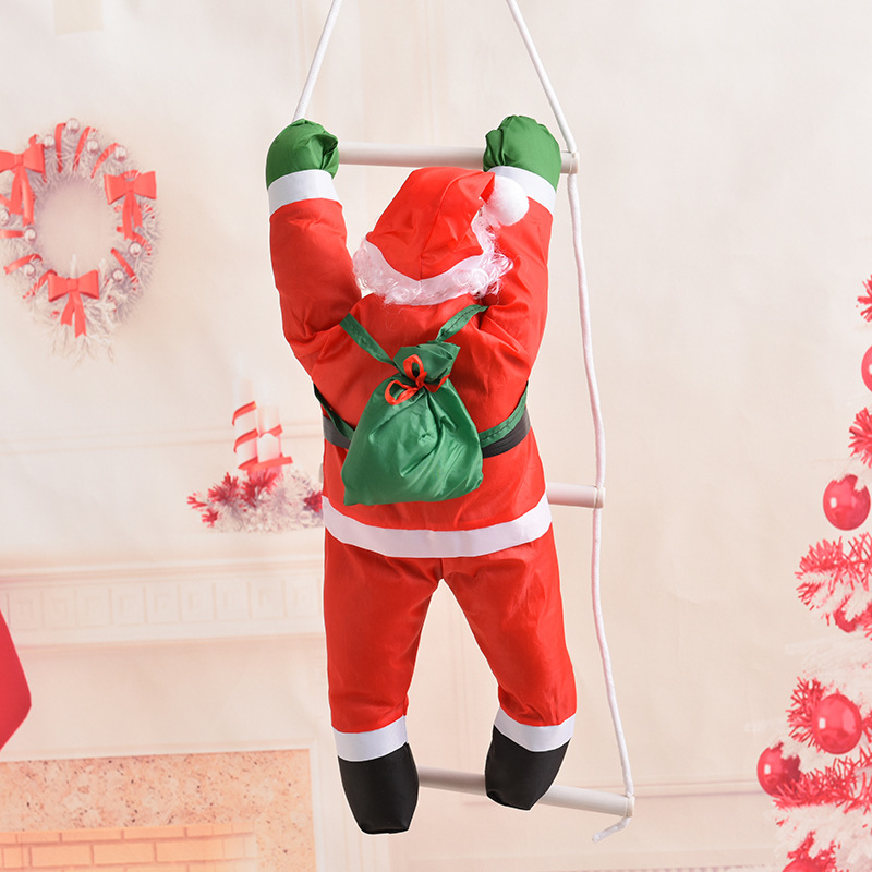 50cm Climbing Santa Claus Christmas Ornament Climbing Rope New Decoration Doll Handmade