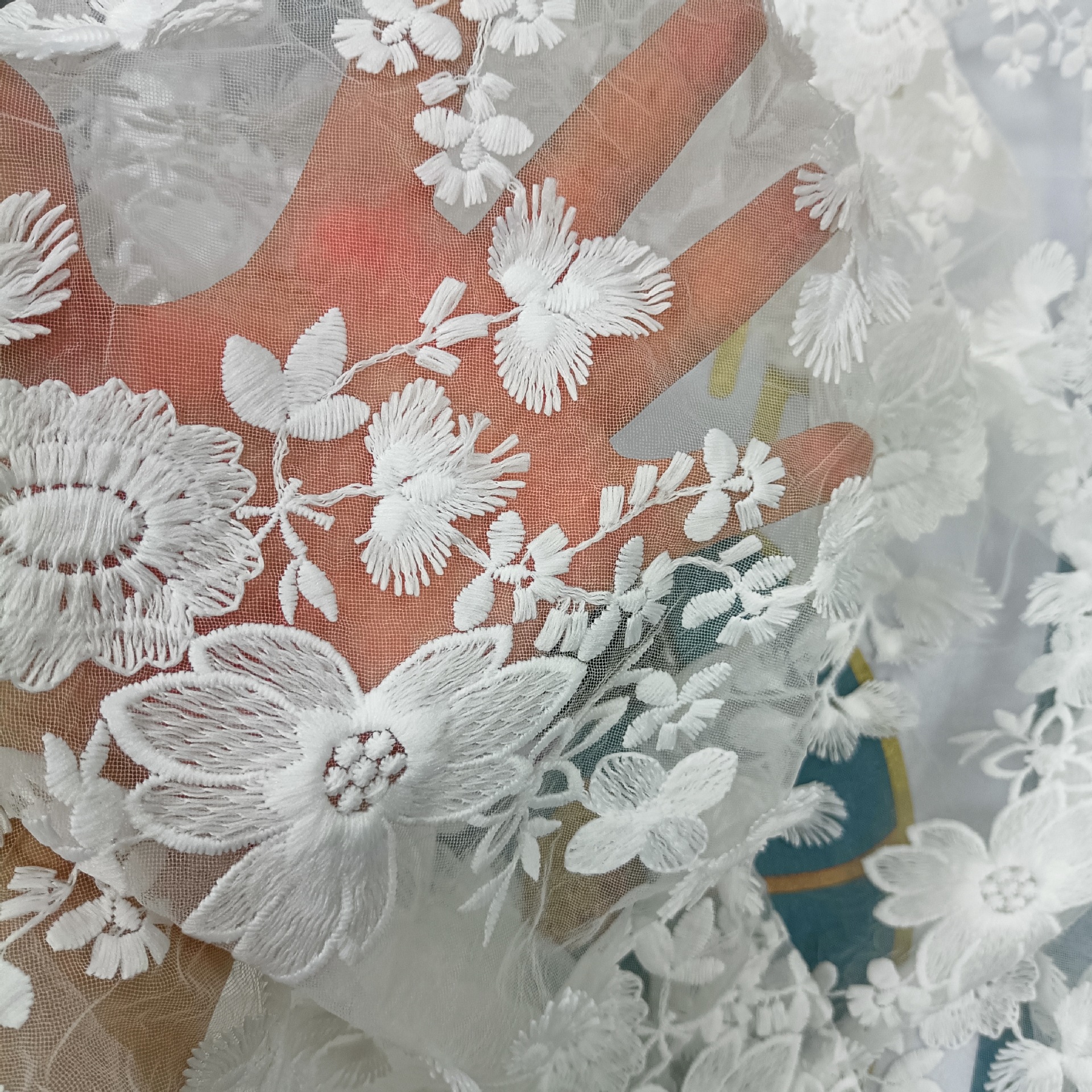 Picture of Water soluble milk silk fabric 3D three-dimensional mesh lace accessories handmade DIY clothing clothing fabric