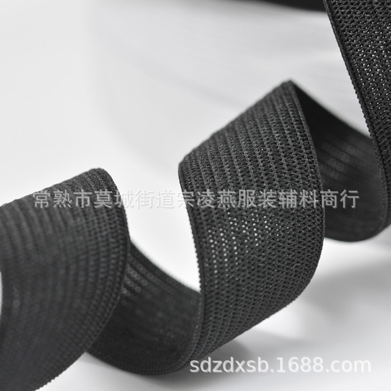 Crocheted elastic band knitted 2cm polyester flat elastic in stock elastic webbing high elastic rubber band manufacturers