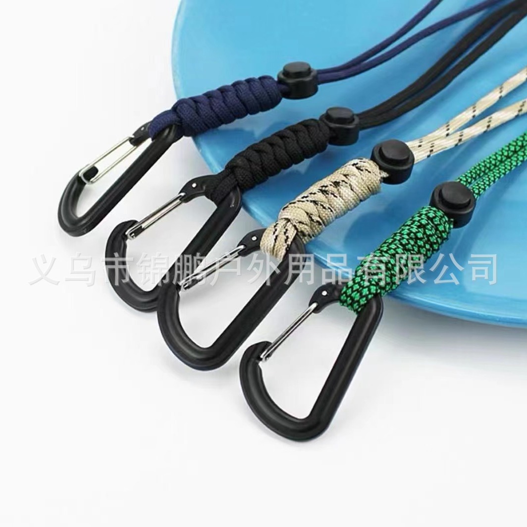 Picture of Cross-border new outdoor backpack hook carabiner hand-woven umbrella rope outdoor emergency umbrella rope key anti-lost rope