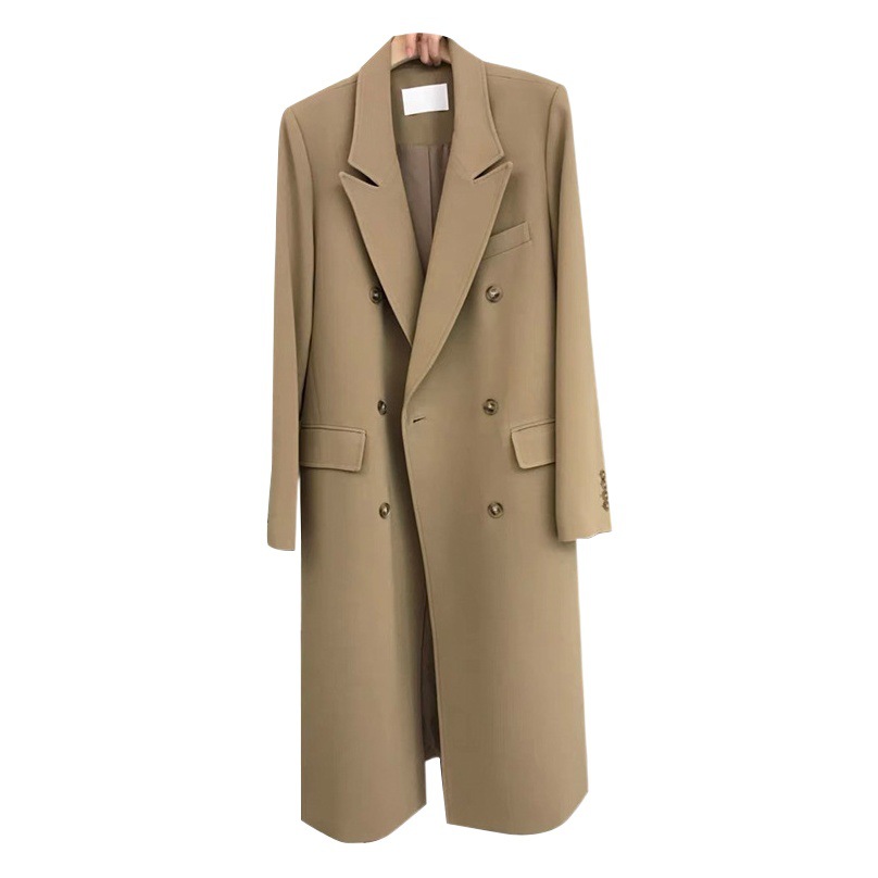 The High-End Version Is Great ~ 2024 Autumn and Winter New Korean High-End Pure Color Lapel Mid-Length Blazer