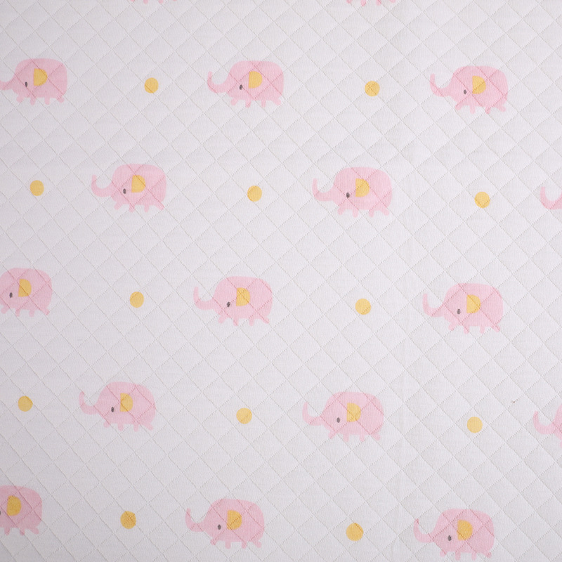 Picture of Original White Diamond Lattice Jacquard Air Layer Printed Baby Quilted Fabric Baby's Sleeping Bag Quilted Fabric