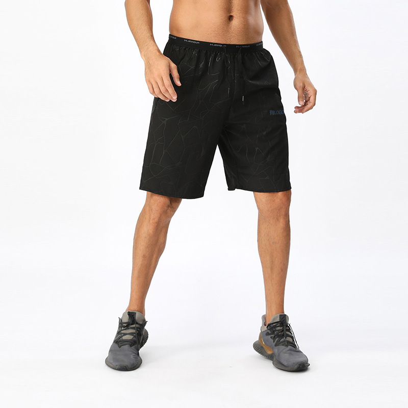 Brand Logo in stock Ice Silk Stretch Sports Shorts Men's Summer Multifunctional Pocket Fitness Running Shorts