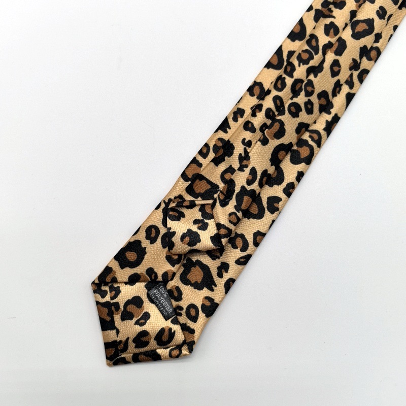 Picture of Ultra-narrow 5cm printed tie leopard print hand-tied unisex casual tie