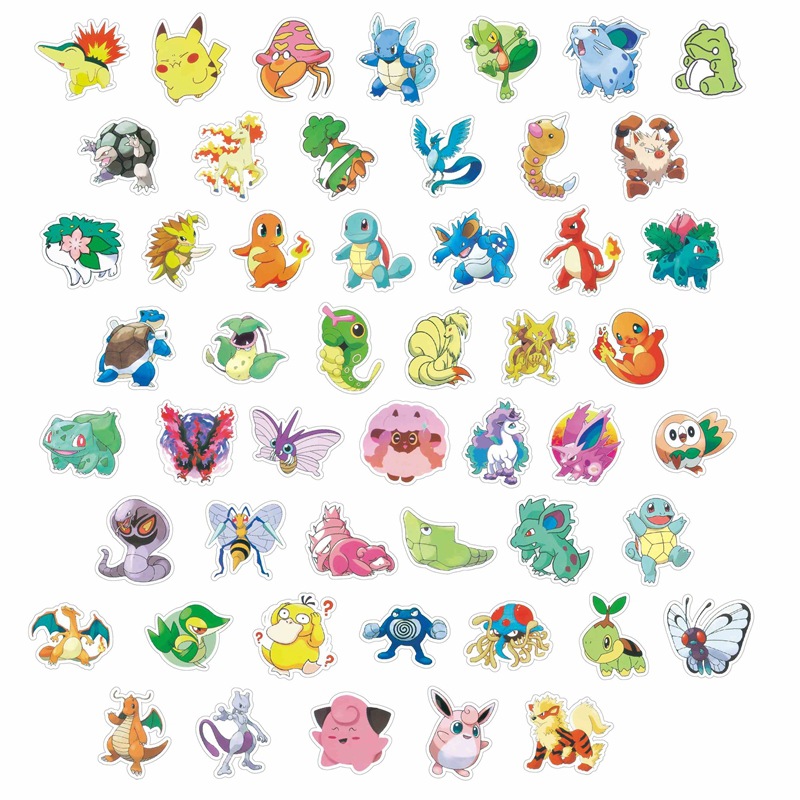 Picture of Large pattern 50 magic digital baby hand account stickers cute cartoon elf expression mobile phone case Cup stickers