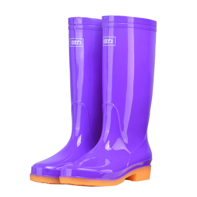 Picture of Pull-Back Rain Boots for Women 813 High-Top Adult Rubber Kitchen Work Rain Boots Women's Non-Slip Thickened Low Heel