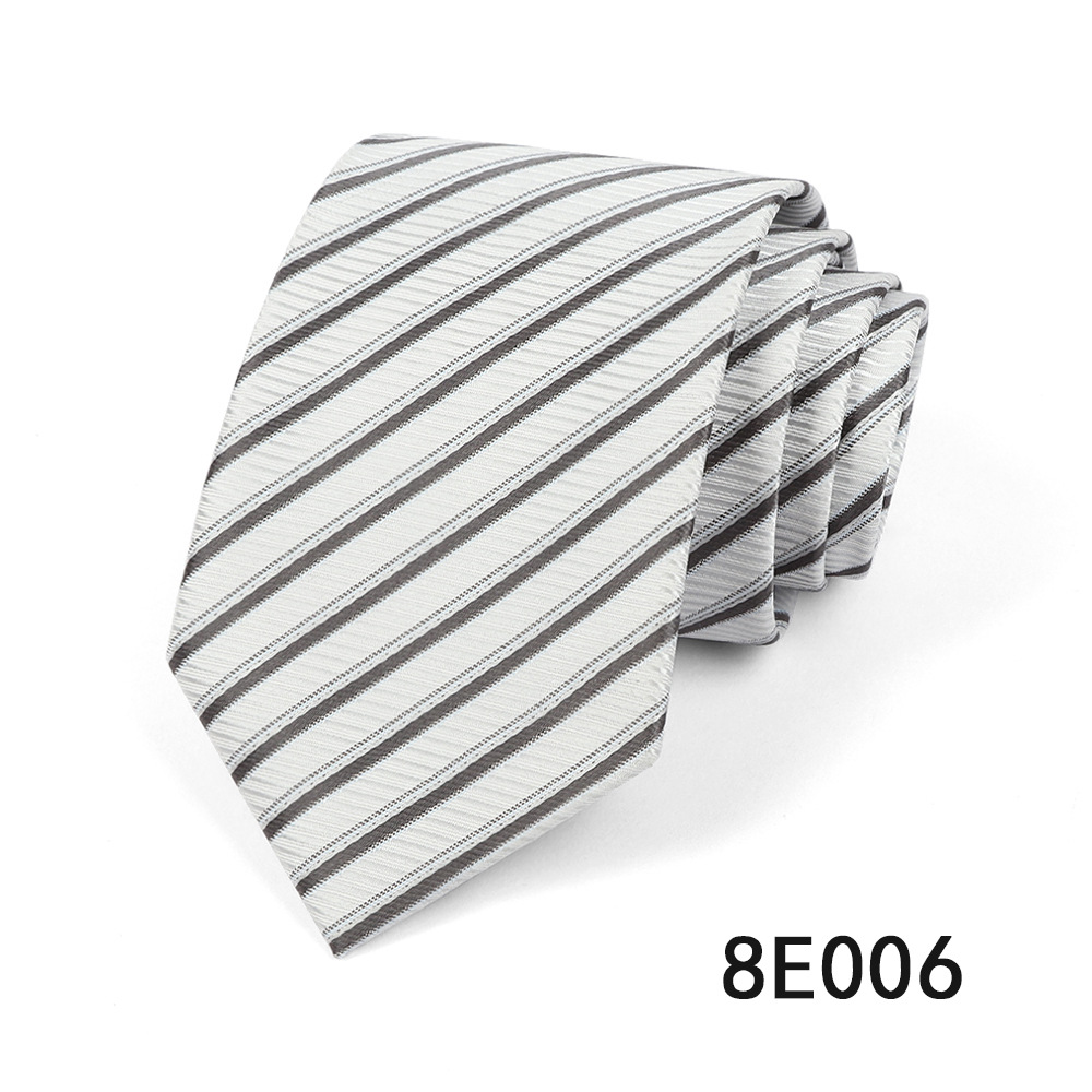 Picture of Men's Tie Business Casual Stripesd Tie 8cm Polyester Jacquard Embroider Print Tie Wholesale Formal Wear