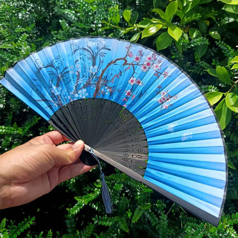 Picture of Folding Fan Bamboo Ancient Fan Student Girl Chinese Style Small Fan Scenic Spot Export Wholesale Retail Gift Decorative Fan