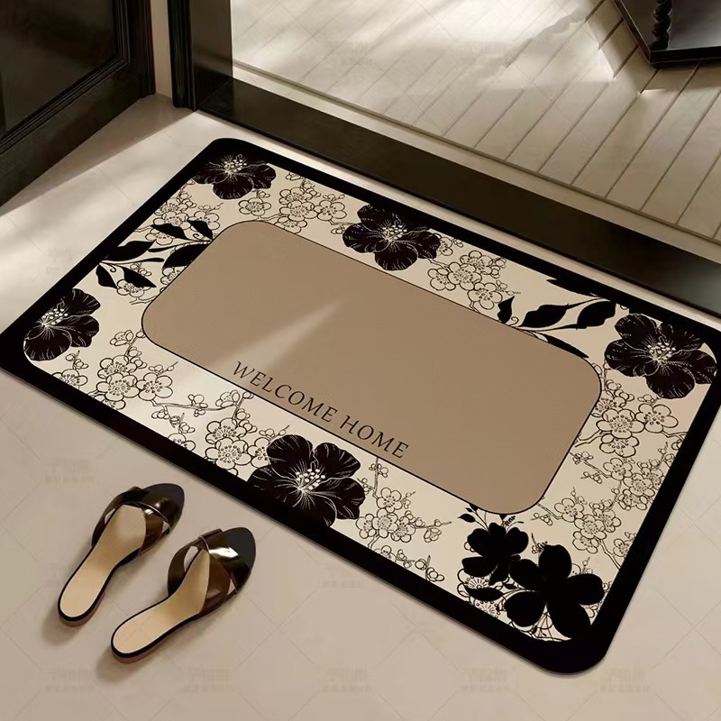 French Entry Luxury Diatom Mud Floor Mat Small Fragrance Style Bathroom Floor Mat Entrance Door Mat Toilet Water Absorbent Foot Mat