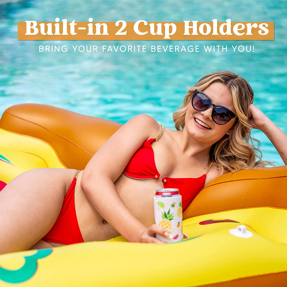 Picture of Cross-border New Pizza Inflatable Floating Row Summer Adult Water Recliner Colorful Entertainment Floating Bed Swimming Pool Mount