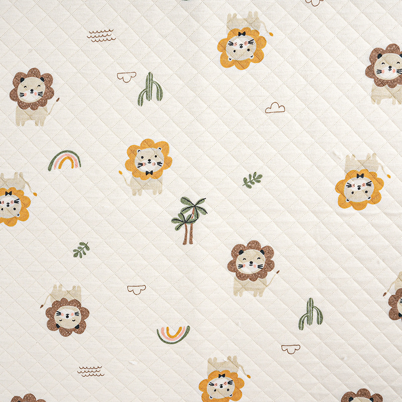 Picture of Original White Diamond Lattice Jacquard Air Layer Printed Baby Quilted Fabric Baby's Sleeping Bag Quilted Fabric