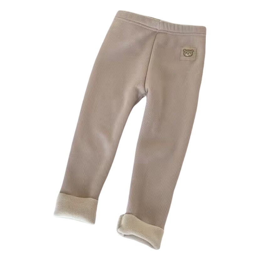 [Wholesale] Autumn and Winter new children's one-piece velvet leggings boys and girls baby plus velvet warm cartoon pencil pants