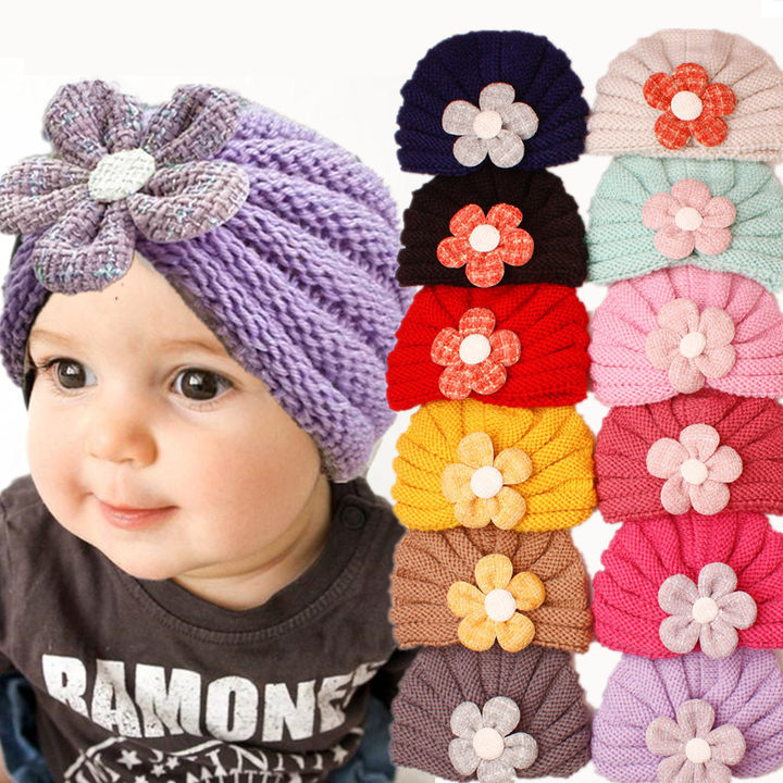 New European and American Autumn and Winter Cute Baby Knitted Hat, Warm, Windproof and Comfortable Baby Hat, Kidsren's Woolen Hat
