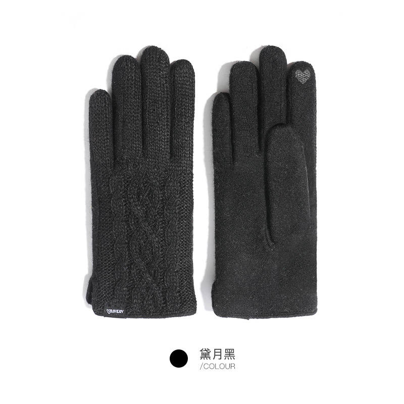 Picture of Women's Cashmere Warm Gloves Winter Outdoor Cold-resistant Knitted Wool Gloves fleece-lined Thickened Touch Screen Gloves DY27