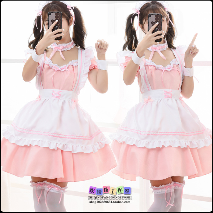 Picture of Miracle Warm Travel Around the World Red Wine Sweetheart Maid Dress lolita Cute Maid Dress cosplay Hand Game