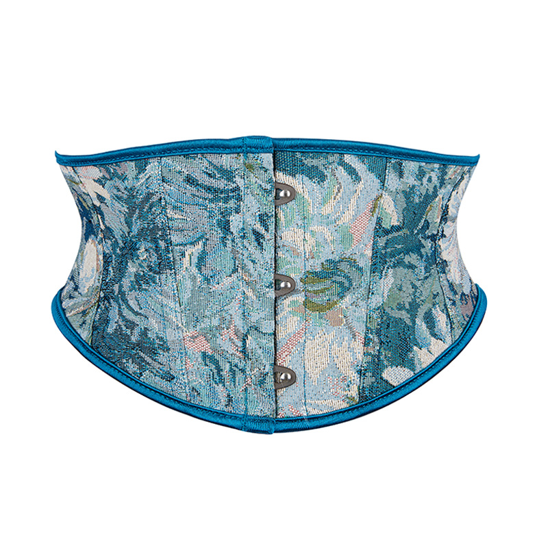 Picture of Retro waist girdle new oil painting style big flower European and American traditional strap waist seal three-button short slim belt