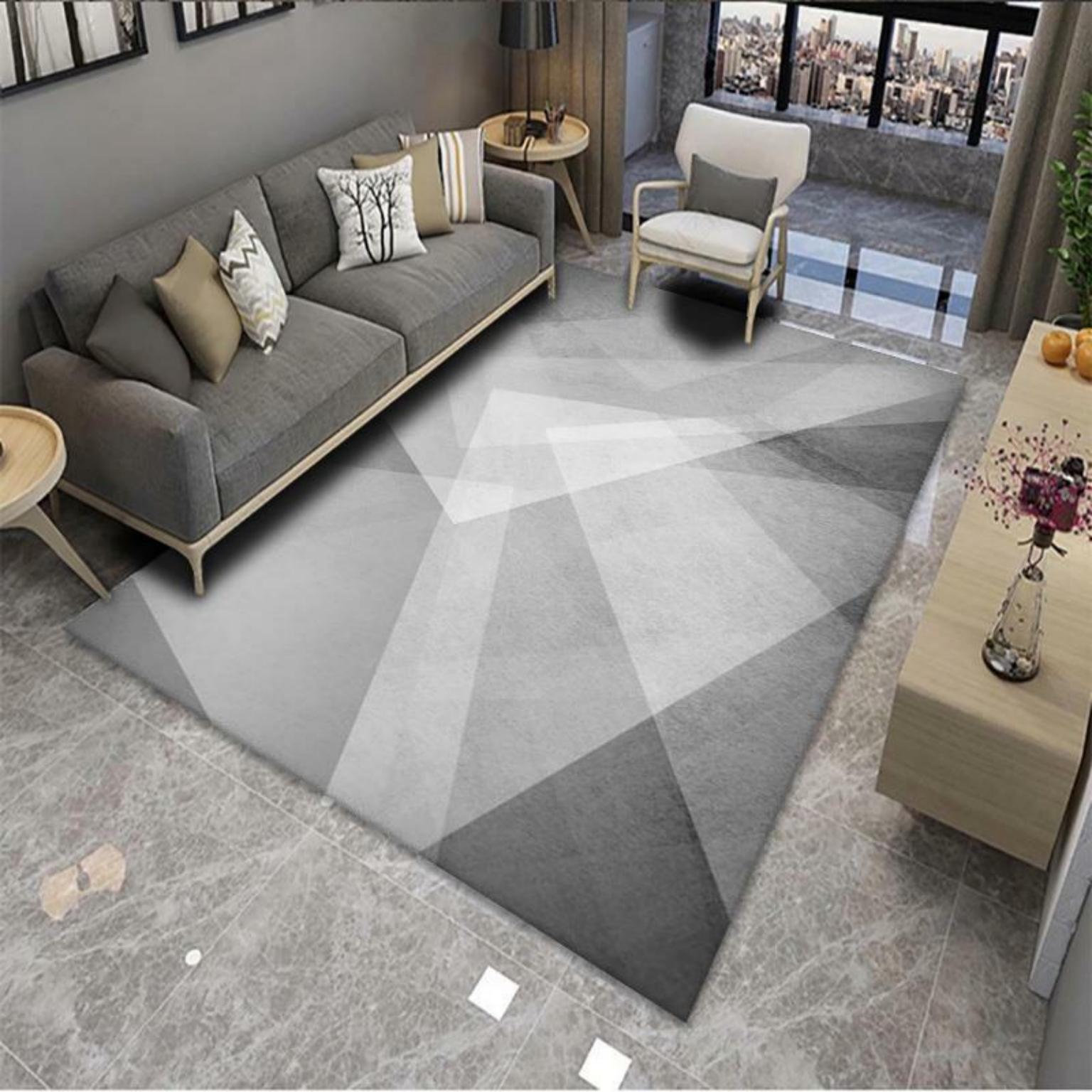 Picture of Modern Simple Living Room Carpet Geometric Pattern Home Study Sofa Printing and Dyeing Carpet Homestay Hotel Carpet Floor Mat