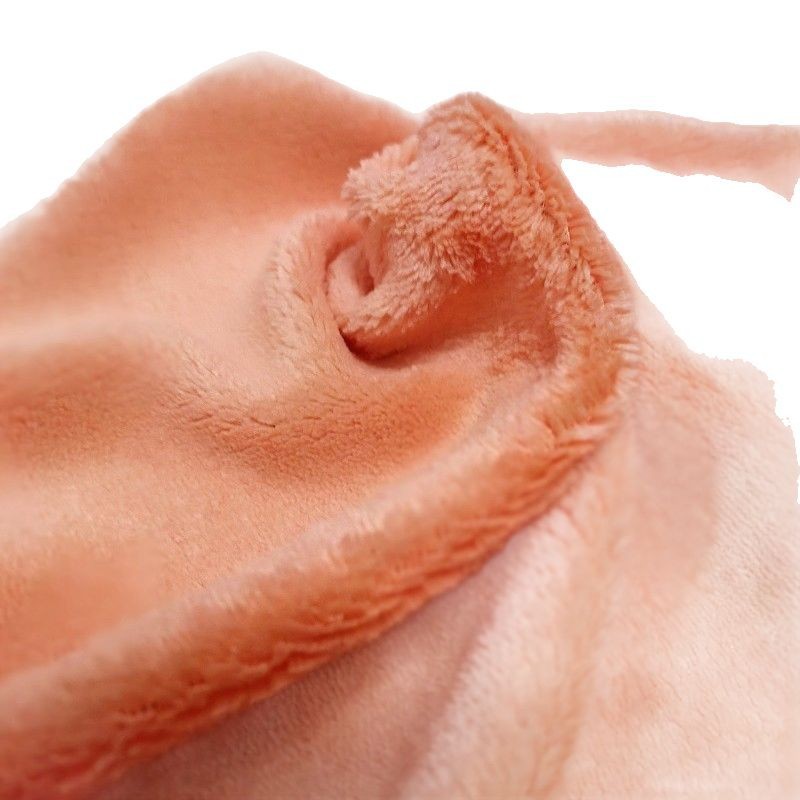 Picture of In-Stock Single-Sided Coral Fleece Fabric Pajamas Bathrobe Hair Drying Cap Car Wiping Plain Absorbent Towel Fabric Toy Blanket