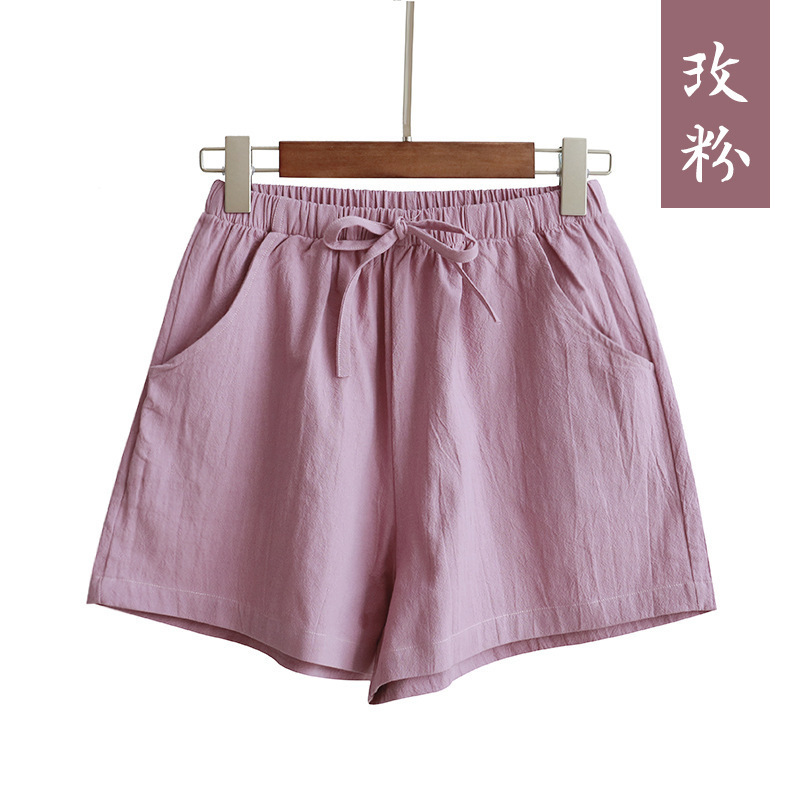Picture of 2022 New High Waist Cotton and Linen Shorts Women's Linen Slim Loose Hot Pants Large Size Thin Casual Elastic Waist Pants
