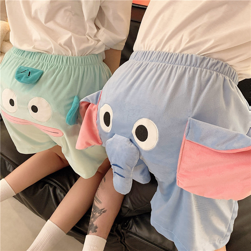 Picture of Three-Dimensional Cute Funny Elephant Shorts Summer Pants for Men and Women Loose Ugly Little Flying Elephant Couple Student Pajamas Pants