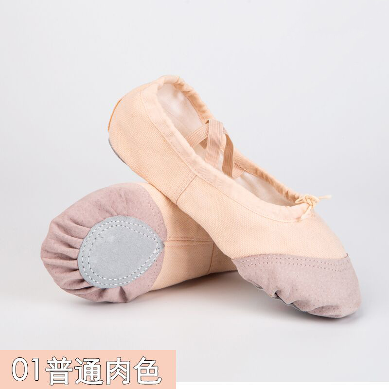 Picture of Children's Dancing Shoes No Straps Leather Toe Girls Dancing Shoes Practice Shoes Adult Children's Girls' Yoga Shoes Ballet
