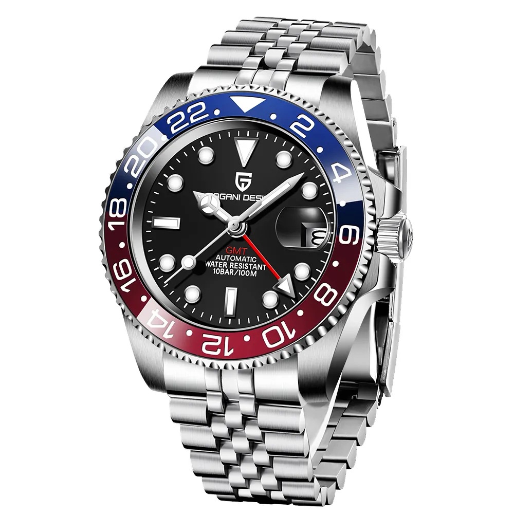 Picture of PAGANI bojiani fashion Men's automatic mechanical watch GMT two hour clock luminous calendar watch 1662