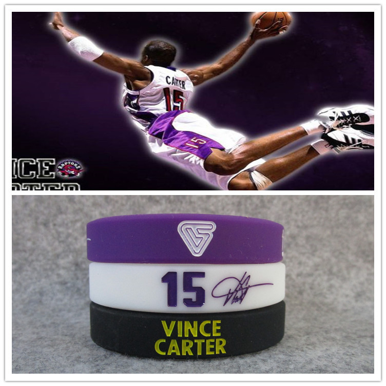 Basketball Star No. 15 Vince Carter Signature Luminous Sports Bracelet Silicone Wristband