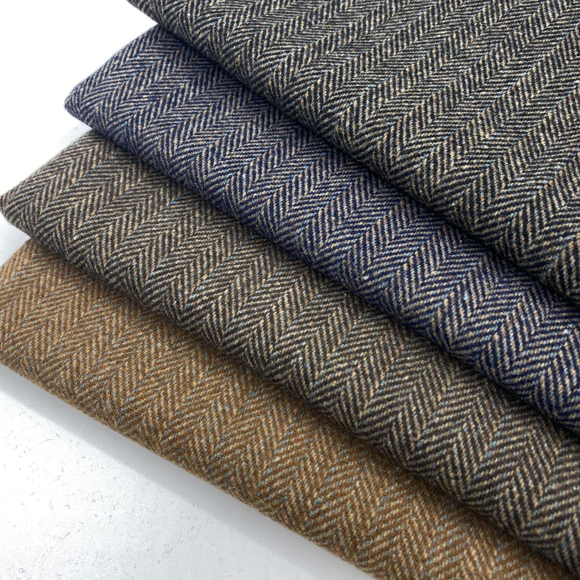 Woolen tweed Fishbone retro men's herringbone fabric wholesale fabric