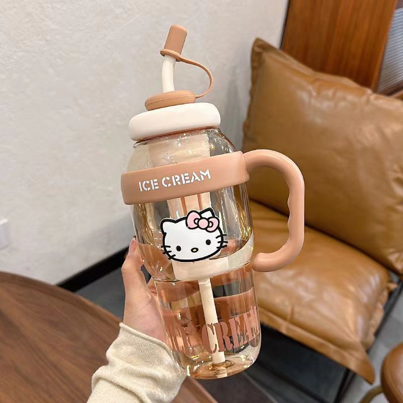 Picture of Net red belly cup high color value large capacity handle cup summer ice cup plastic straw cup 2025 new