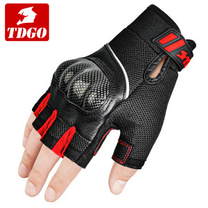 Picture of Summer Half Finger Riding Gloves Leather Gloves Summer Riding Gloves Touchscreen Efficient Breathable Motorcycle Gloves