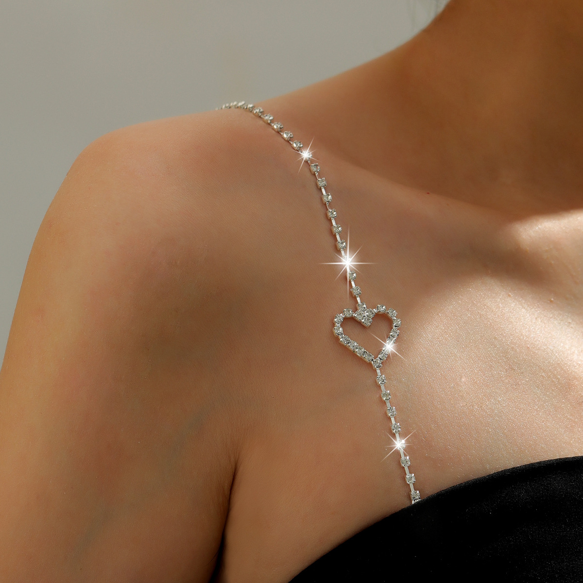 Fresh Super Fairy Girl Rhinestone Underwear Shoulder Strap Love Crown Exposed Beautiful Back Fragrant Shoulder Bra Underwear Strap