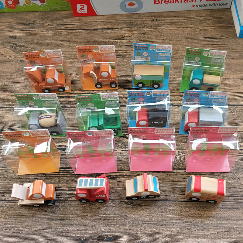 Picture of Japanese mini children's car combination and wind series Children's beneficial intelligence wooden first generation second generation car model