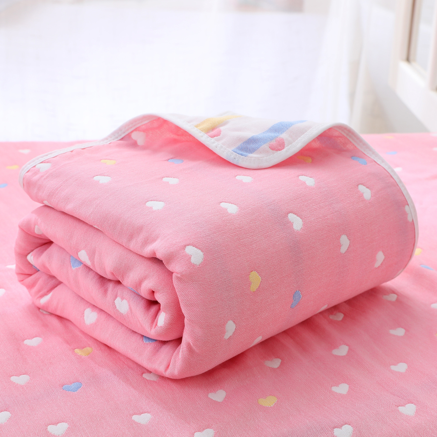 Picture of 6 layer cotton gauze class a baby quilt kindergarten baby thick warm students nap blanket cross-border wholesale