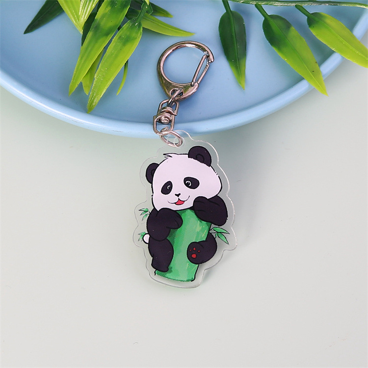 Picture of Cartoon panda keychain acrylic pendant student holiday small gift decoration ornaments cute key chain accessories