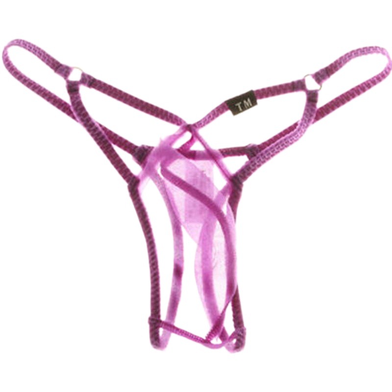 Men's Thong Fashion Sexy Tulle Men's Thong Men's Underwear t Pants Elastic