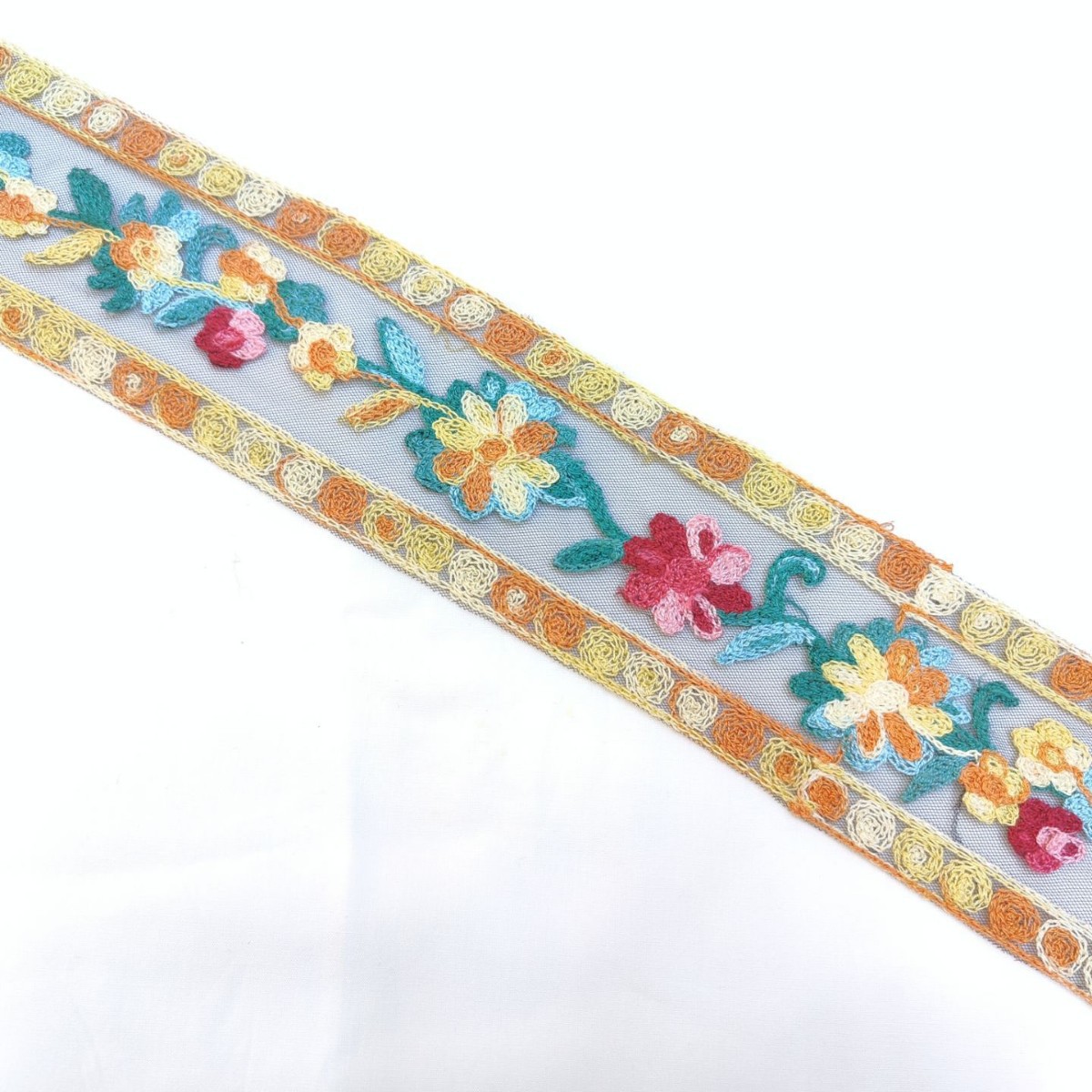 6.5cm New Ethnic Style Colored Thread Towel Embroidery Barcode Border, Ethnic Costume Jacquard Weaving, Accessories Wholesale