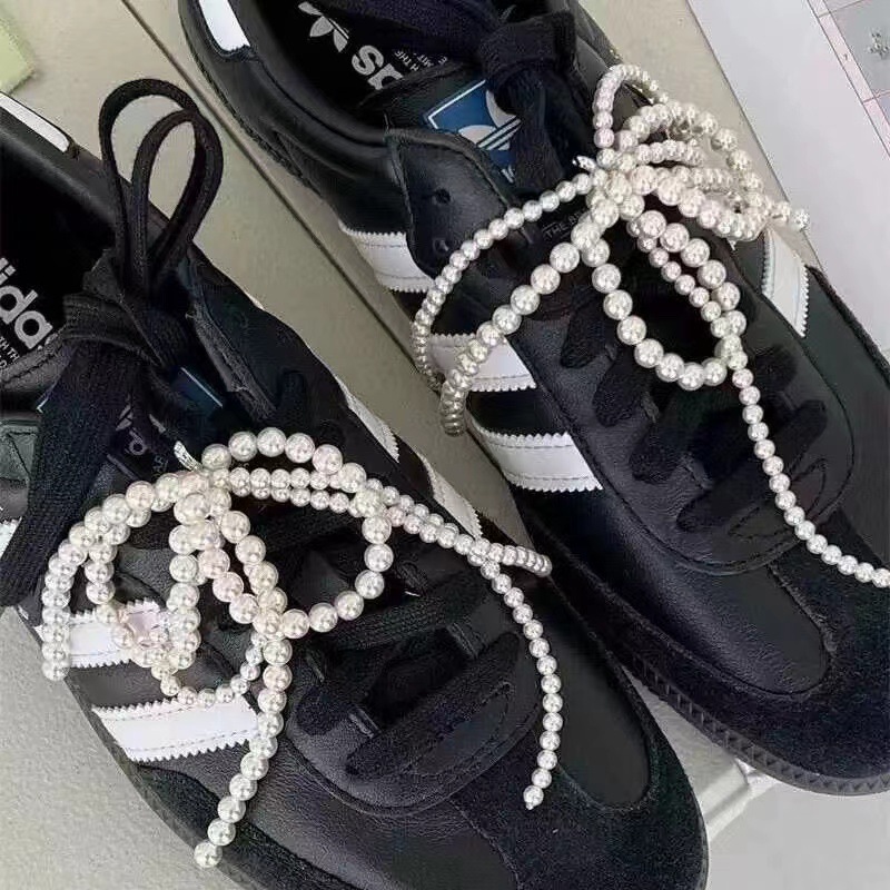 Korean Style New Pearl Bow Loop Tassel Shoe Buckle Hanging Fashion Small Chanel Style Shoe Accessories Accessories