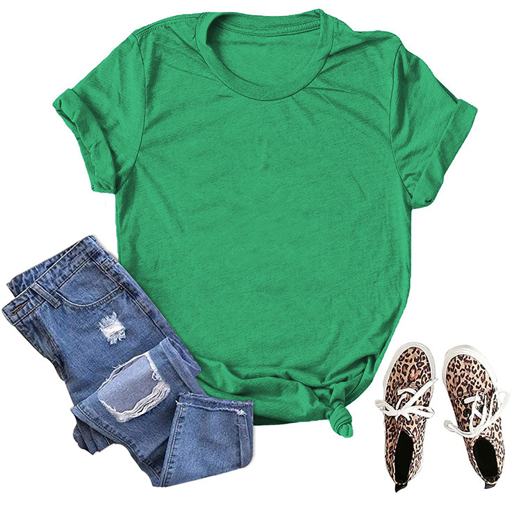 Picture of Spot wholesale foreign trade cross-border solid color blank loose large size T-shirt short sleeve men and women with Amazon wish