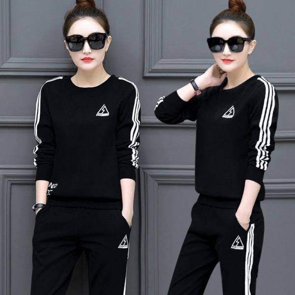 (M-5XL) suit Sports Women's Spring and Autumn Korean style new large size casual wear long sleeve two pieces