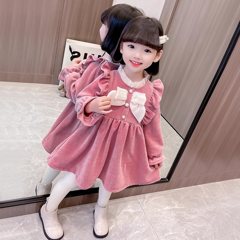 Girls' dress Autumn and Winter 2024 New Style Fashionable Children's Baby Autumn Dress Children's Long Sleeve Princess Dress