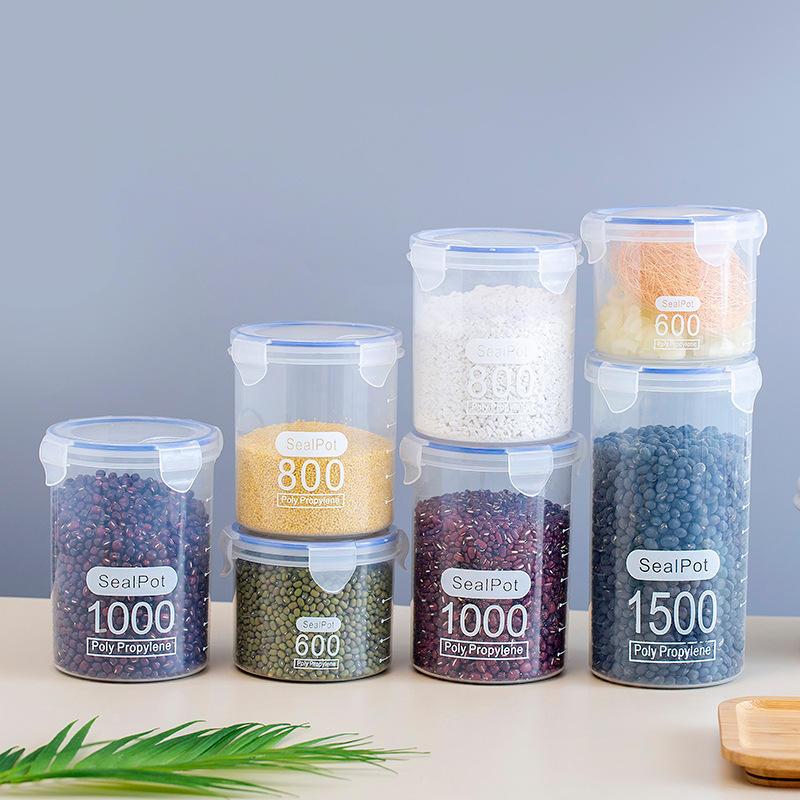 Picture of Large Sealed Transparent Plastic Sealed Jar Milk Powder Jar Food Jar Kitchen Grain Storage Box Storage Jar