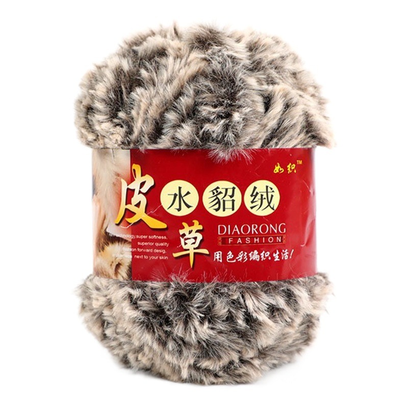 Fur thread mink velvet coat thread scarf scarf gloves crochet wool handmade diy woven material bag