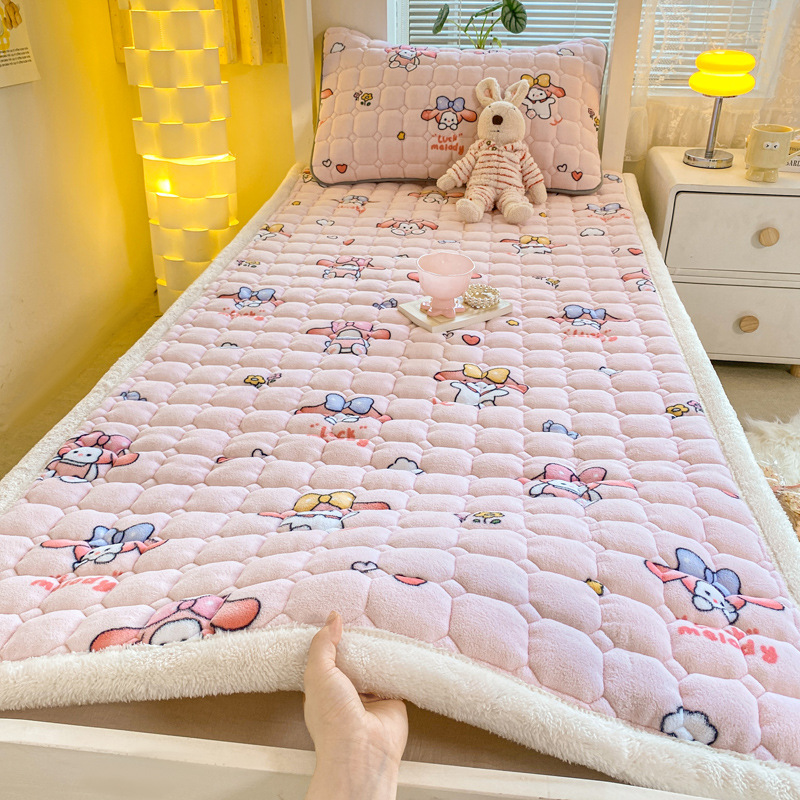 Picture of Class A maternal and infant grade milk velvet mattress autumn and winter foldable washing anti-static student dormitory bed single double soft