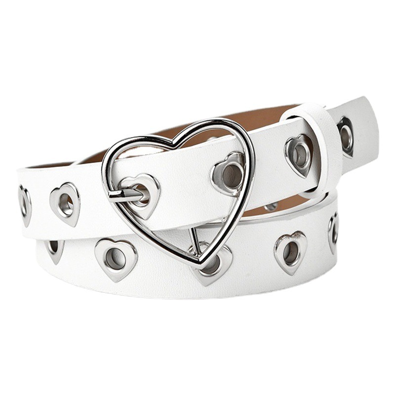 2023 New Love Buckle Decoration Women's Jeans Belt Fashion Heart Shaped Eyes Hollow Belt Spot Wholesale