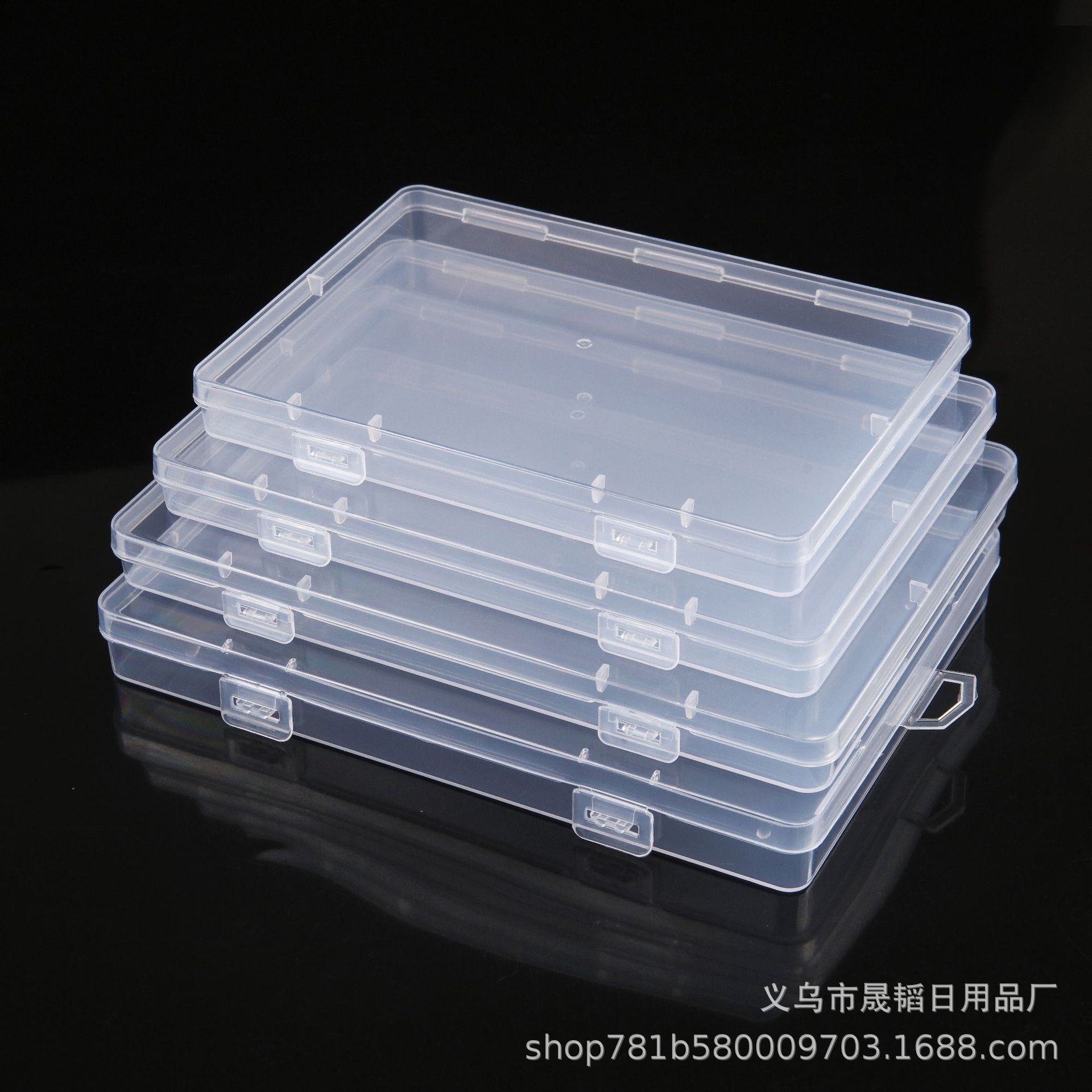 Rectangular Transparent Pp Plastic Storage Box Cross-Border Document Receipt Organizer Jewelry Card Stationery Storage Box