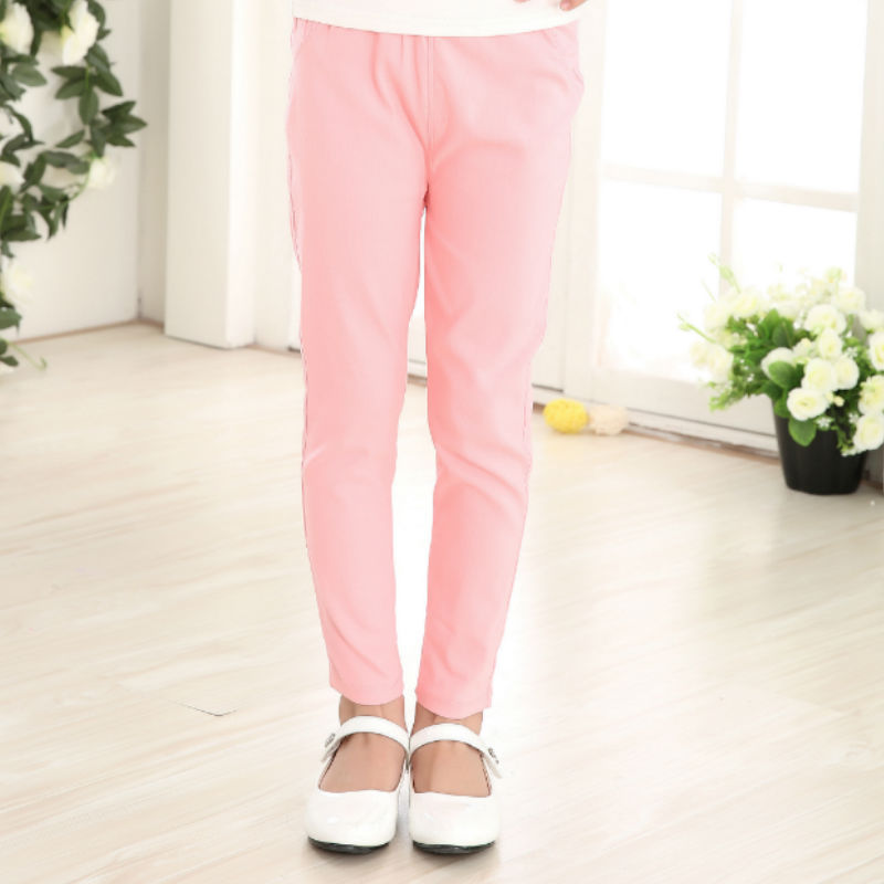 Picture of Girls' Pencil Pants Spring and Summer Thin Children's Summer Outer Skinny Pants Tight Stretch Candy Color Children's Leggings